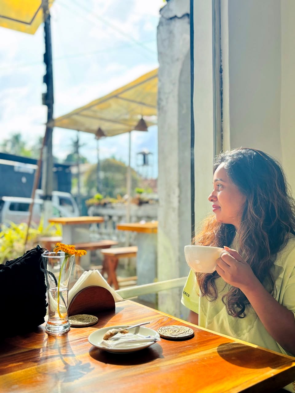 A quiet coffee moment by the window